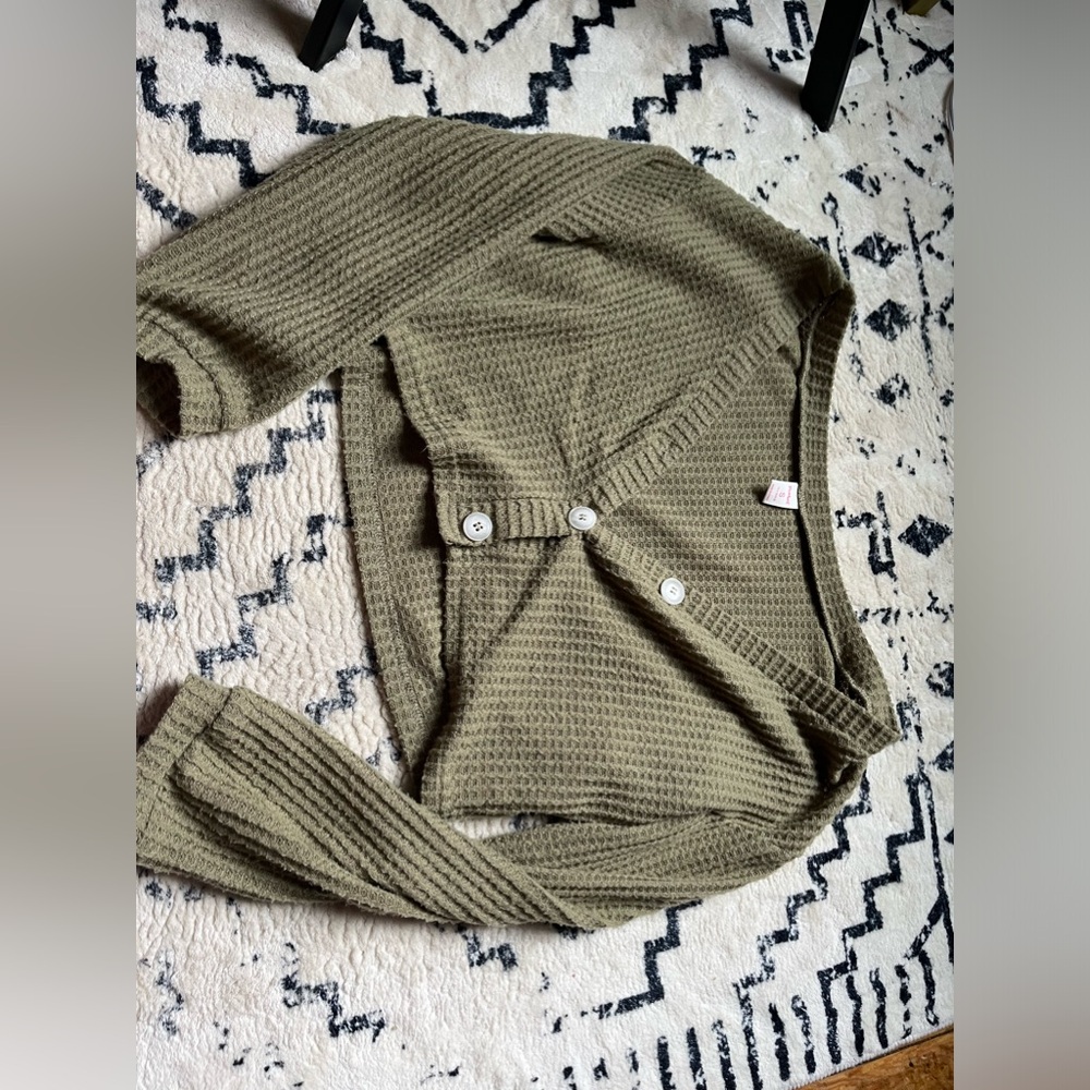 Green Cropped Sweater- Size S